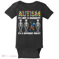 Dabbing Skeleton Not A Disability ASD Awareness Baby Bodysuit thumb 0