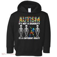 Dabbing Skeleton Not A Disability ASD Awareness Toddler Hoodie thumb 0
