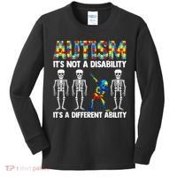 Dabbing Skeleton Not A Disability ASD Awareness Kids Long Sleeve Shirt thumb 0