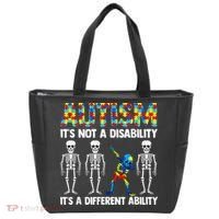 Dabbing Skeleton Not A Disability ASD Awareness Tote Bag thumb 0