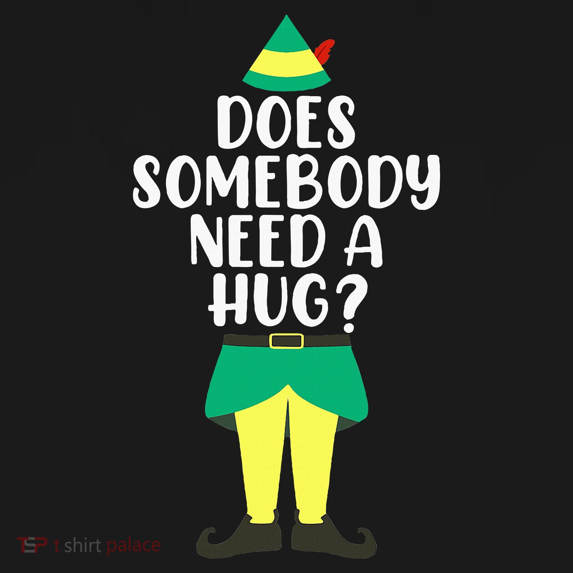 Does Somebody Need A Hug Christmas Elf Buddy Ugly Sweaters USA-Made Doggie Bandana