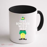 Does Somebody Need A Hug Christmas Elf Buddy Ugly Sweaters Coffee Mug thumb 1