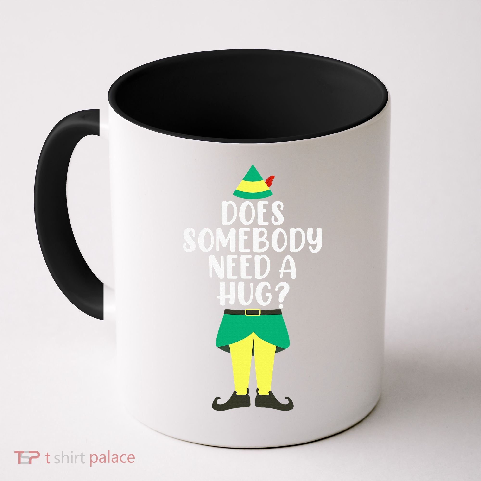 Does Somebody Need A Hug Christmas Elf Buddy Ugly Sweaters Coffee Mug