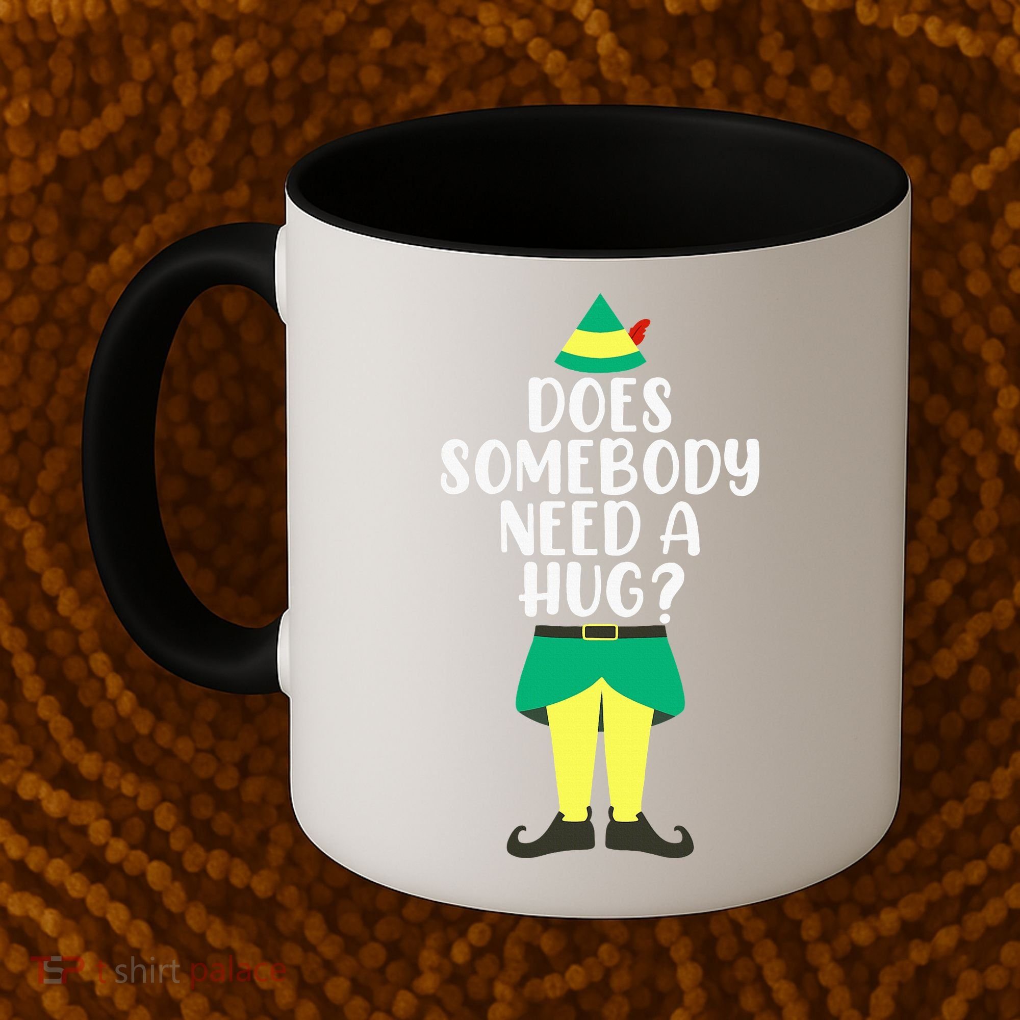 Does Somebody Need A Hug Christmas Elf Buddy Ugly Sweaters Coffee Mug