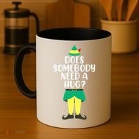 Does Somebody Need A Hug Christmas Elf Buddy Ugly Sweaters Coffee Mug thumb 4
