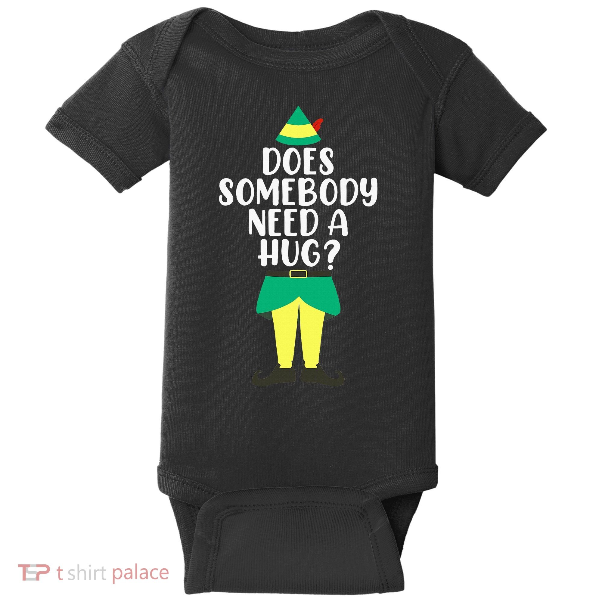 Does Somebody Need A Hug Christmas Elf Buddy Ugly Sweaters Baby Bodysuit