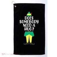 Does Somebody Need A Hug Christmas Elf Buddy Ugly Sweaters Golf Towel thumb 0