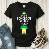 Does Somebody Need A Hug Christmas Elf Buddy Ugly Sweaters Women's T-Shirt thumb 3