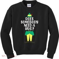Does Somebody Need A Hug Christmas Elf Buddy Ugly Sweaters Kids Sweatshirt thumb 0