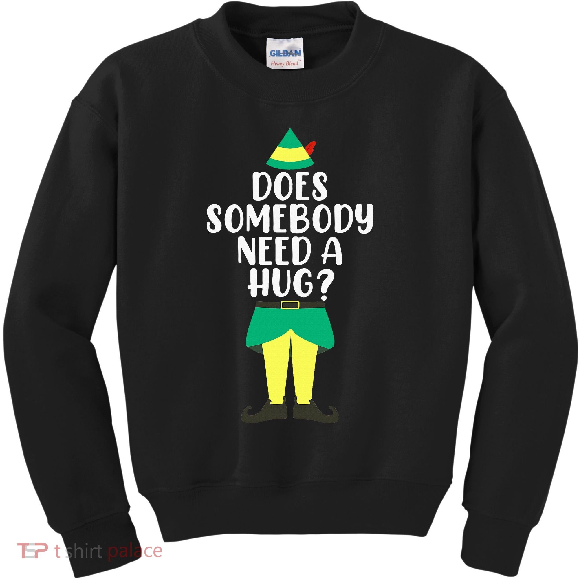 Does Somebody Need A Hug Christmas Elf Buddy Ugly Sweaters Kids Sweatshirt