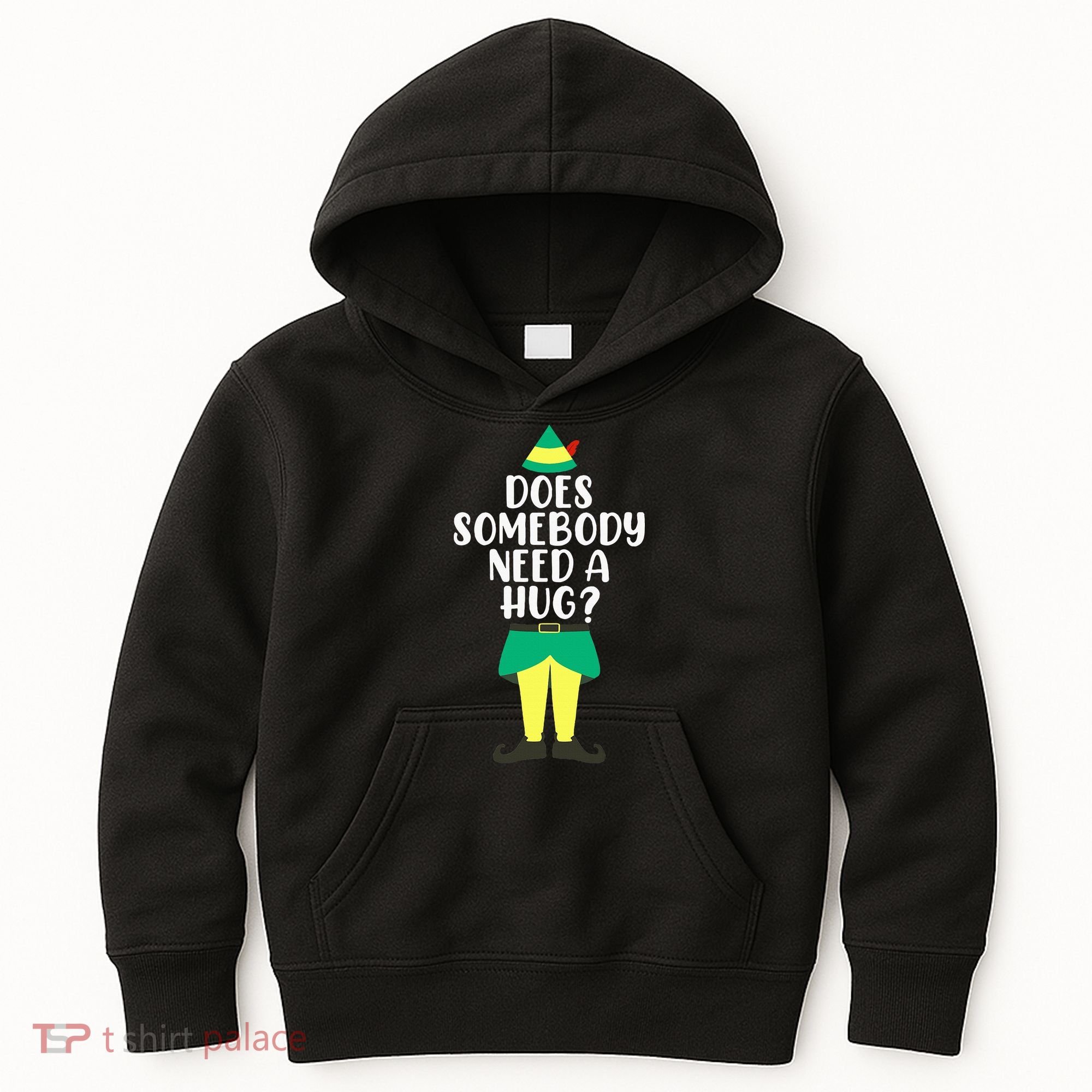 Does Somebody Need A Hug Christmas Elf Buddy Ugly Sweaters Kids Hoodie