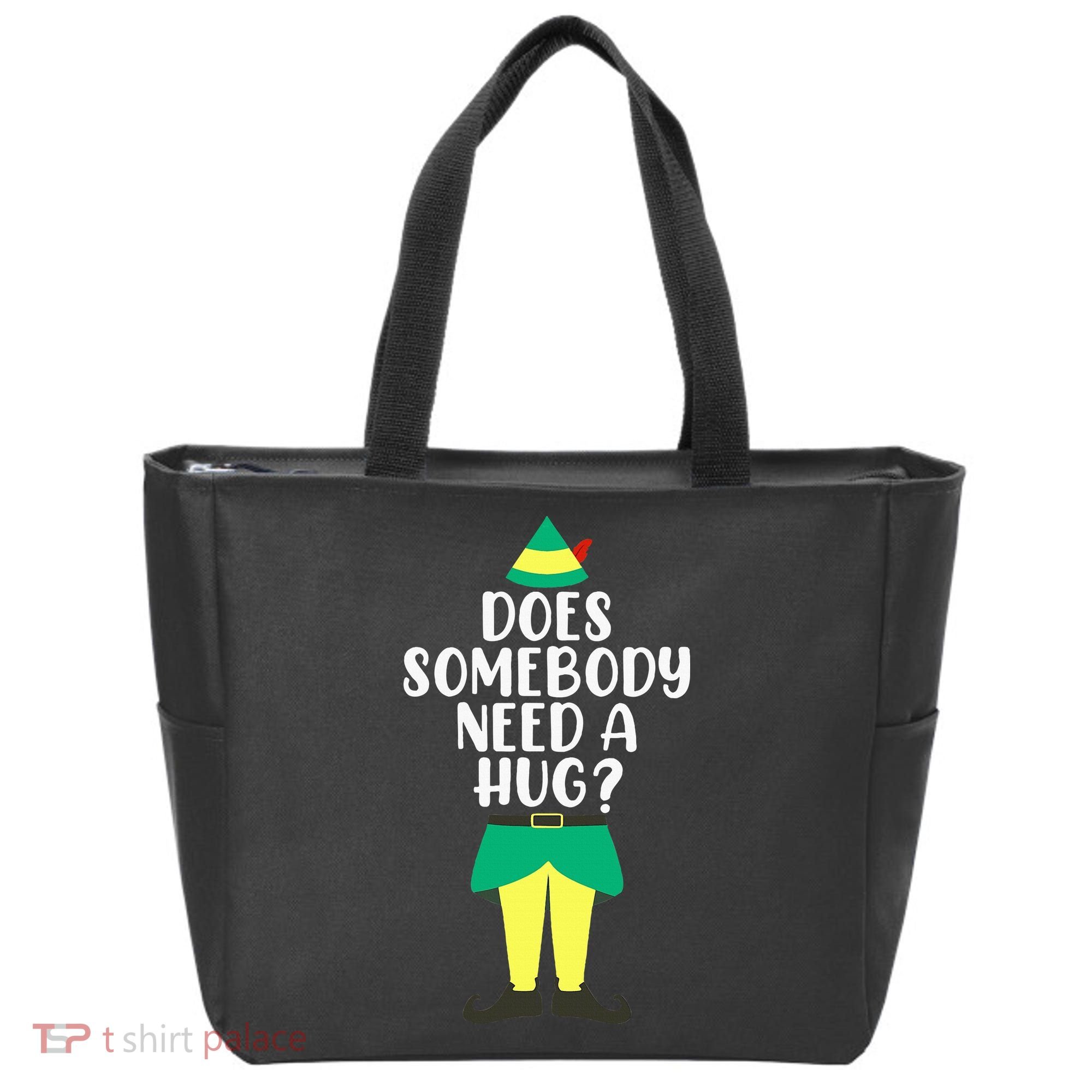 Does Somebody Need A Hug Christmas Elf Buddy Ugly Sweaters Tote Bag