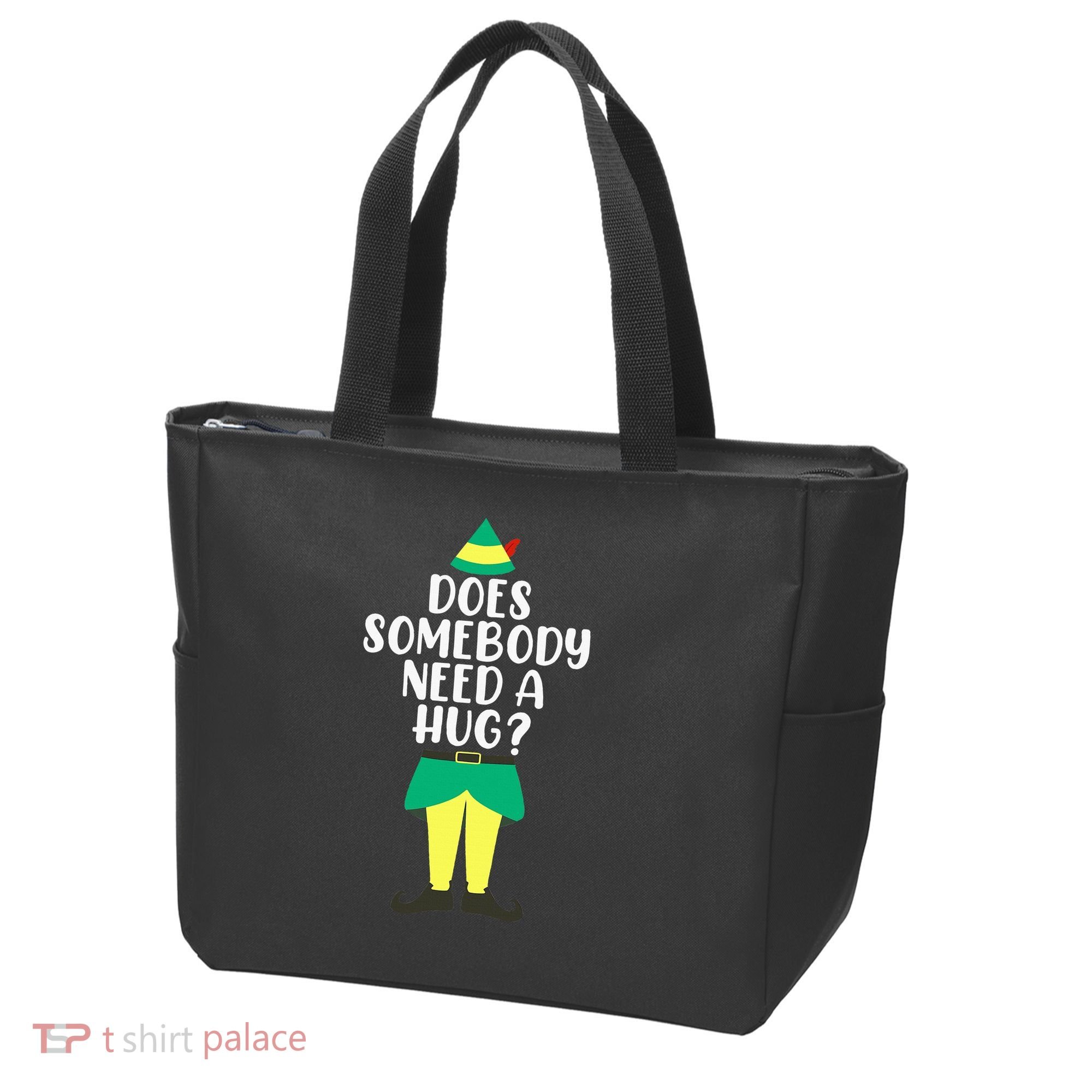 Does Somebody Need A Hug Christmas Elf Buddy Ugly Sweaters Tote Bag