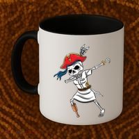 Dabbing Skeleton Nurse Pirate Halloween Gift Coffee Mug thumb 2
