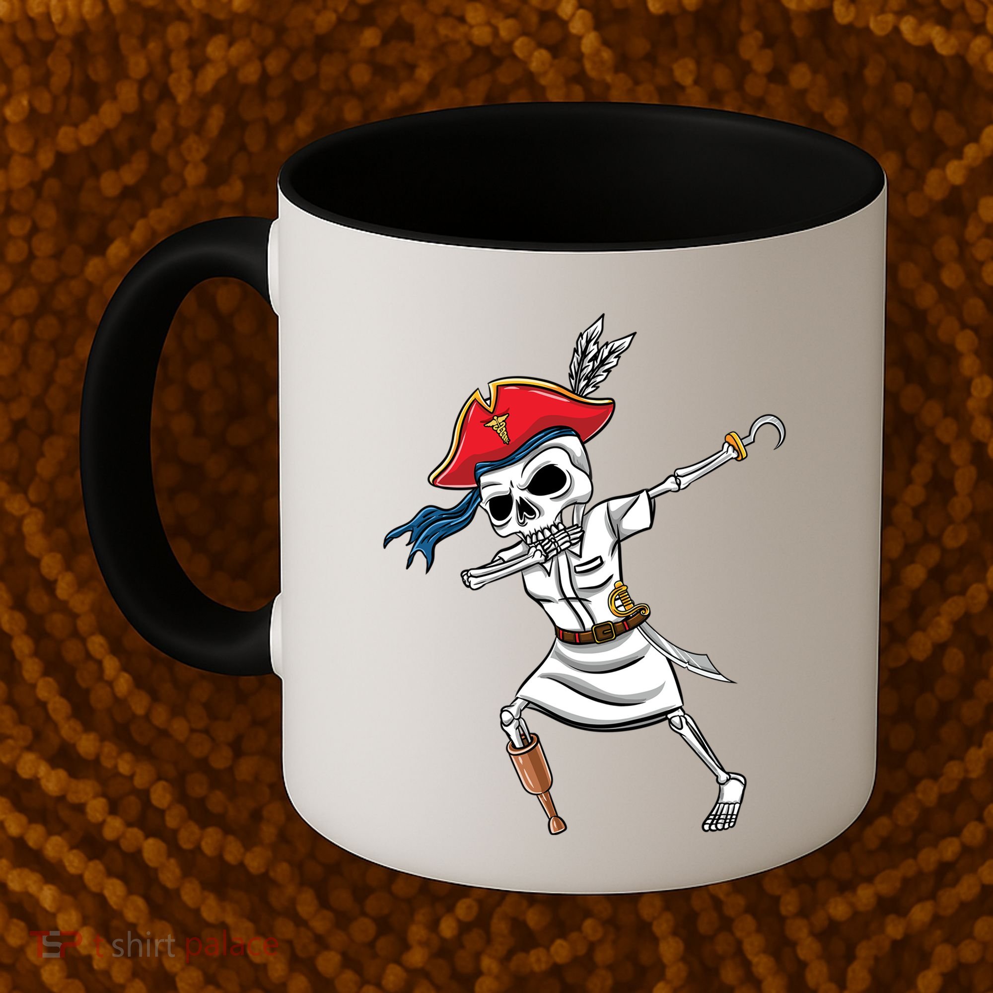 Dabbing Skeleton Nurse Pirate Halloween Gift Coffee Mug