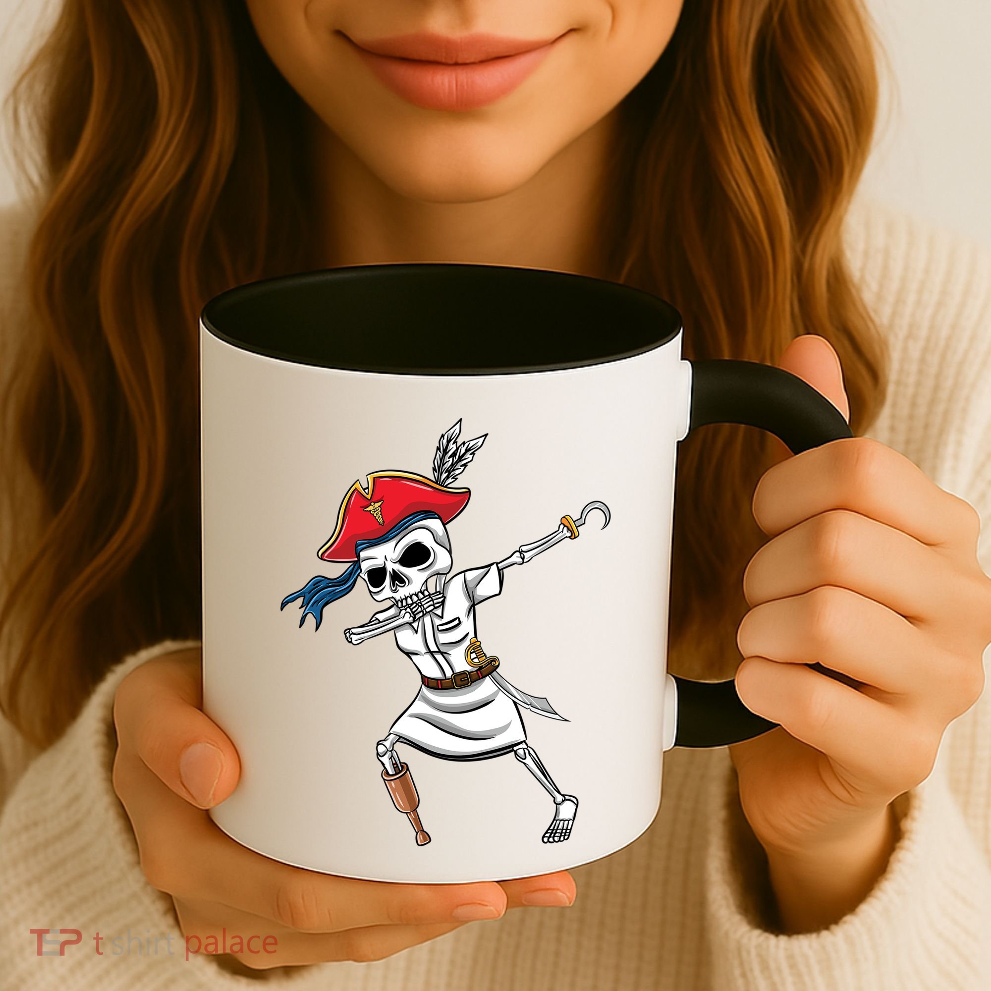 Dabbing Skeleton Nurse Pirate Halloween Gift Coffee Mug