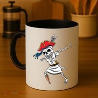 Dabbing Skeleton Nurse Pirate Halloween Gift Coffee Mug thumb 4
