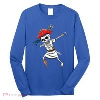 Dabbing Skeleton Nurse Pirate Halloween Gift Long Sleeve Shirt thumb 0