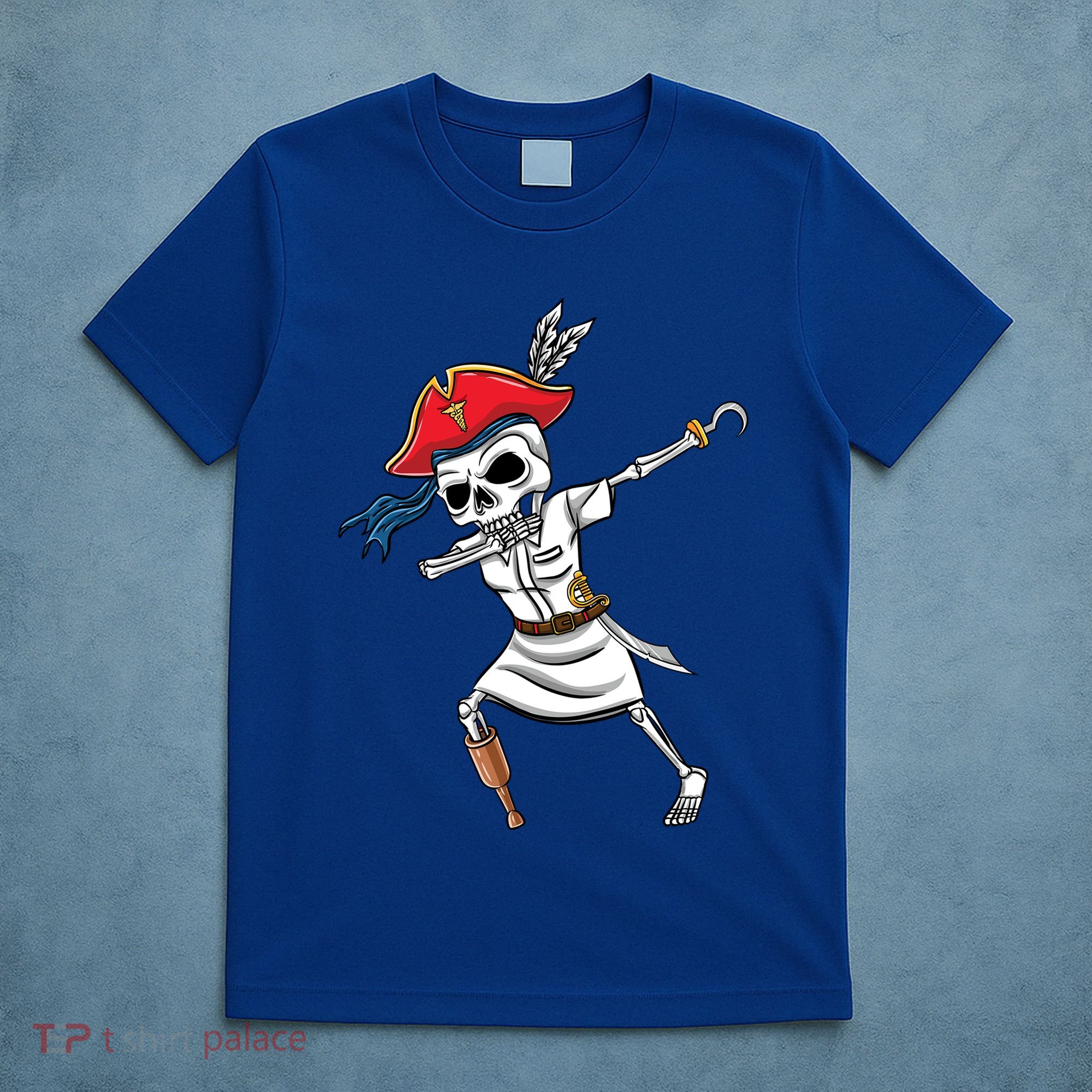 Dabbing Skeleton Nurse Pirate Halloween Gift T-Shirt