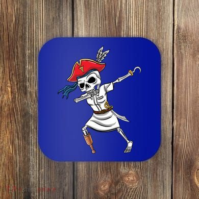 Dabbing Skeleton Nurse Pirate Halloween Gift Coaster