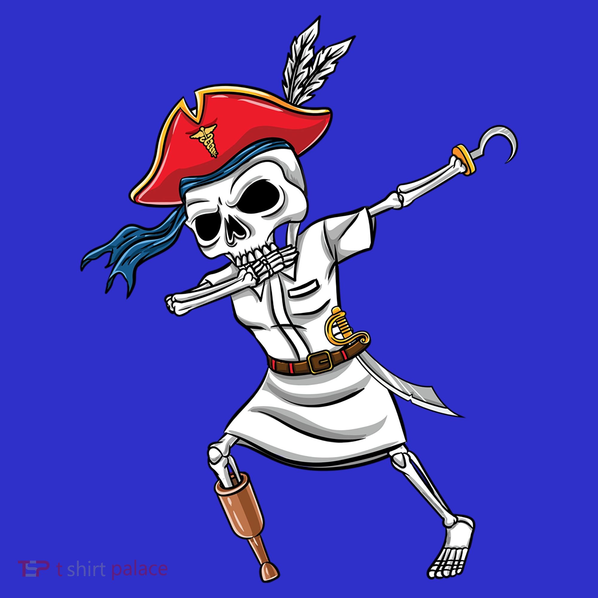 Dabbing Skeleton Nurse Pirate Halloween Gift Visor