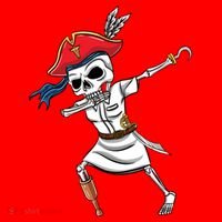 Dabbing Skeleton Nurse Pirate Halloween Gift Santa Hat thumb 1