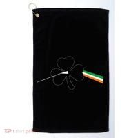 Dark Side Of The Shamrock Funny Saint Patrick's Day Golf Towel thumb 0