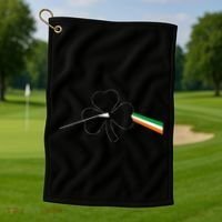 Dark Side Of The Shamrock Funny Saint Patrick's Day Golf Towel thumb 1