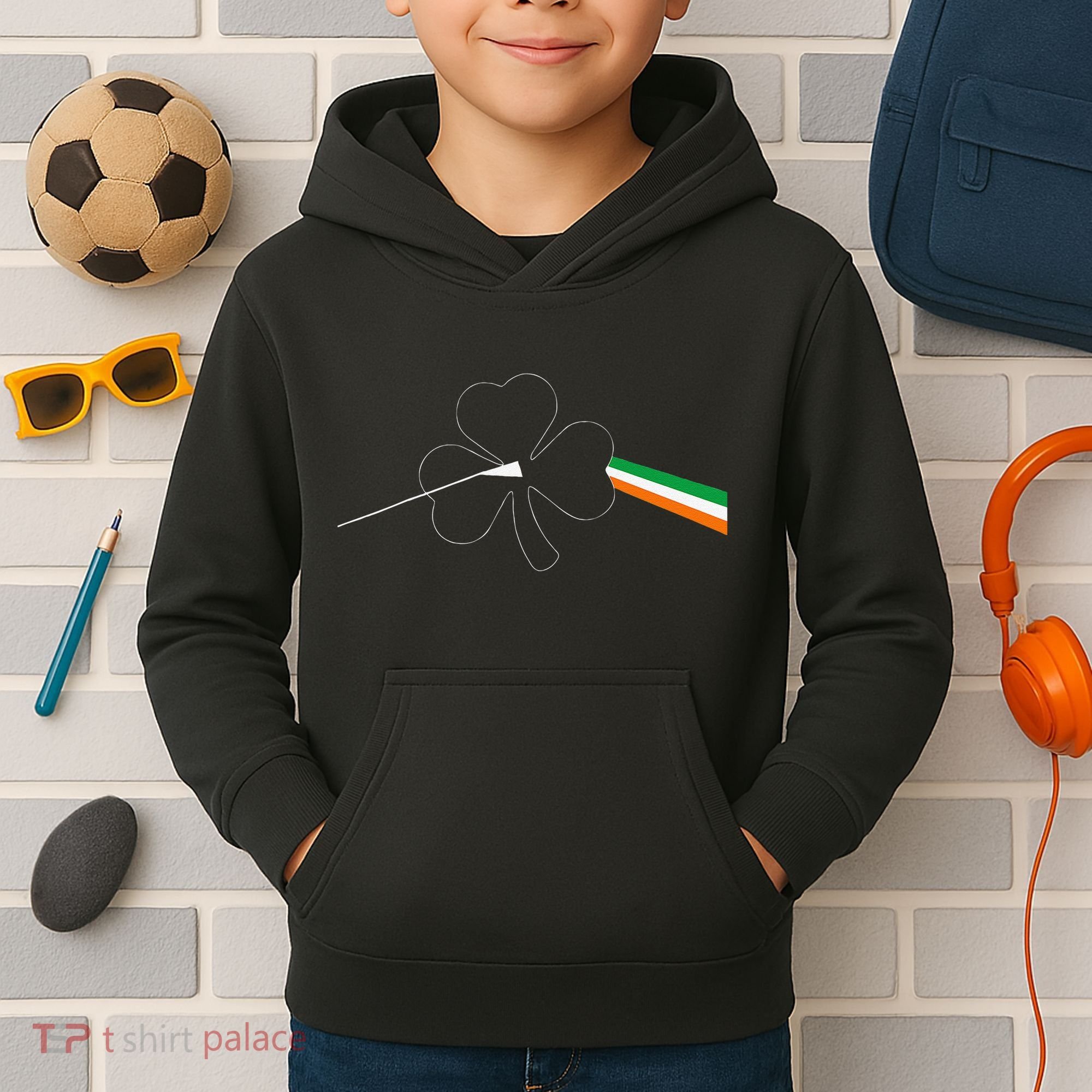 Dark Side Of The Shamrock Funny Saint Patrick's Day Kids Hoodie