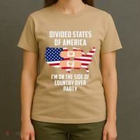 Divided States Of America Patriotic Love Country Over Party T-Shirt thumb 4