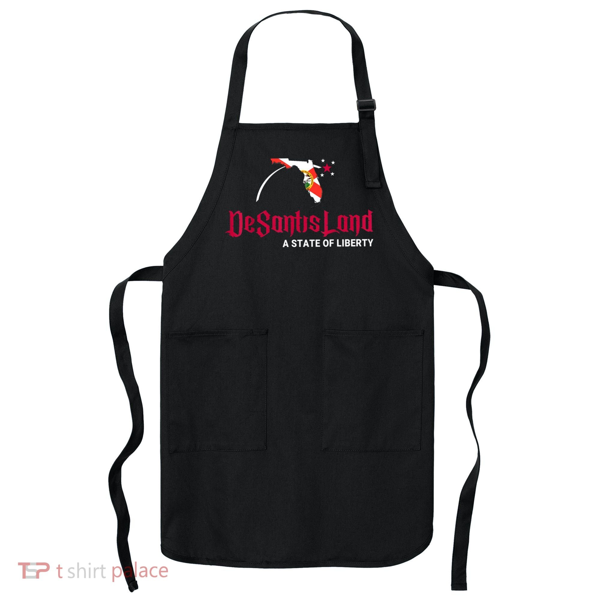 DeSantisLand State Of Liberty Florida Map FL Flag Patriotic Apron