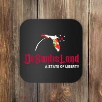 DeSantisLand State Of Liberty Florida Map FL Flag Patriotic Coaster thumb 0