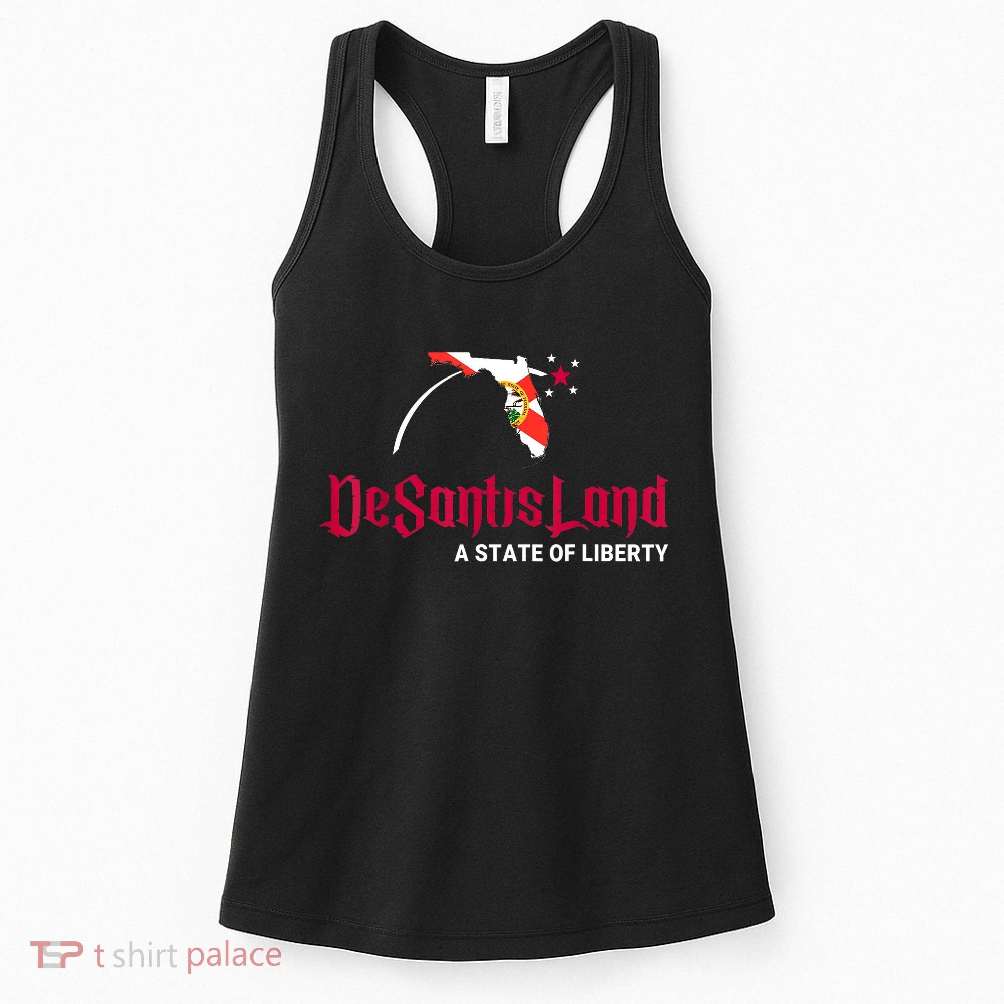 DeSantisLand State Of Liberty Florida Map FL Flag Patriotic Women's Tank Top