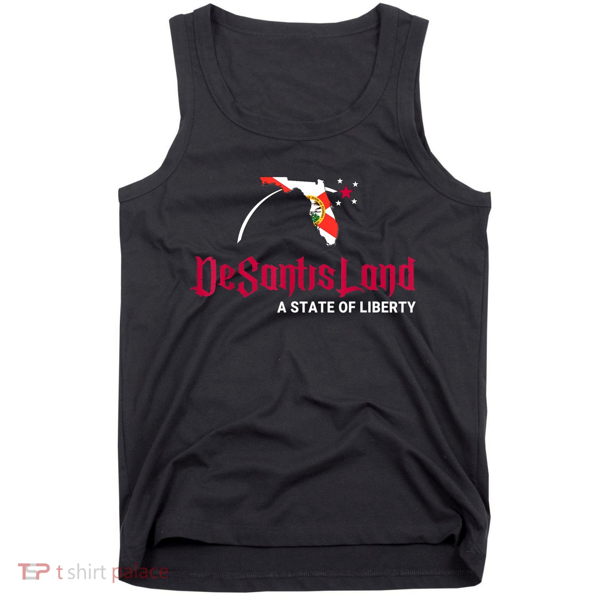 DeSantisLand State Of Liberty Florida Map FL Flag Patriotic Tank Top