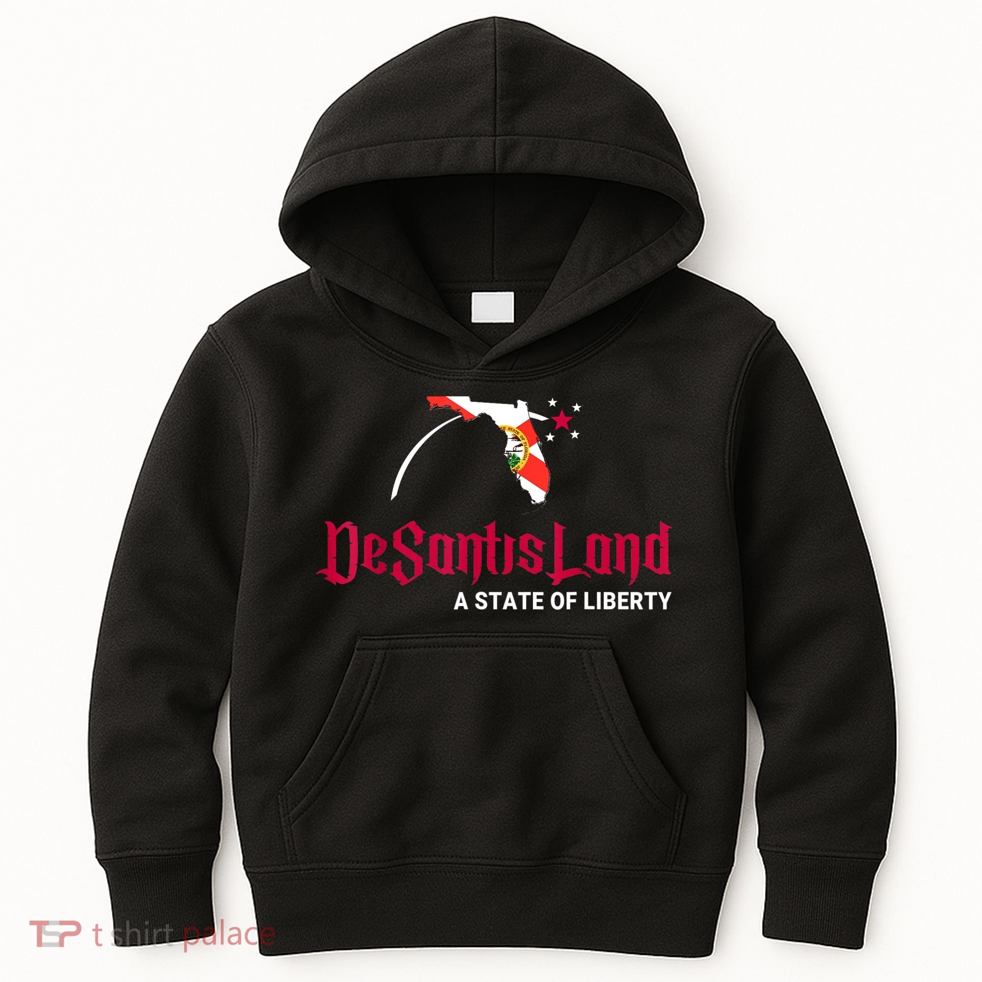 DeSantisLand State Of Liberty Florida Map FL Flag Patriotic Kids Hoodie