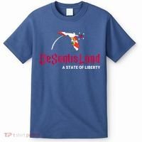 DeSantisLand State Of Liberty Florida Map FL Flag Patriotic T-Shirt thumb 0