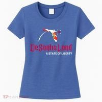 DeSantisLand State Of Liberty Florida Map FL Flag Patriotic Women's T-Shirt thumb 0