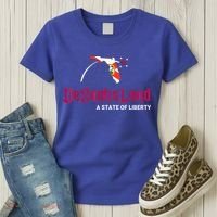 DeSantisLand State Of Liberty Florida Map FL Flag Patriotic Women's T-Shirt thumb 3