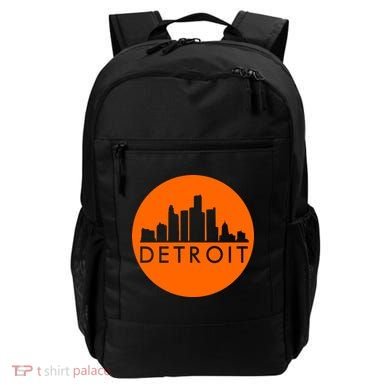 Detroit Simple Orange Logo Front And Back Backpack