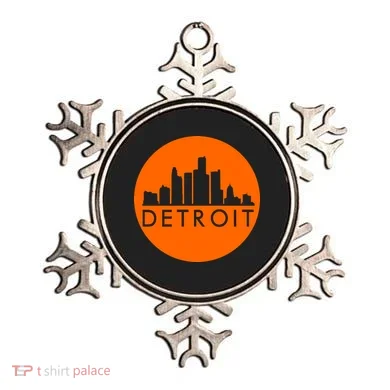 Detroit Simple Orange Logo Front And Back Ornament