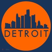 Detroit Simple Orange Logo Front And Back Women's Sweatshirt thumb 2