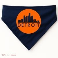 Detroit Simple Orange Logo Front And Back USA-Made Doggie Bandana thumb 0