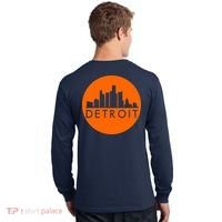 Detroit Simple Orange Logo Front And Back Long Sleeve Shirt thumb 1