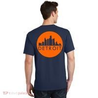 Detroit Simple Orange Logo Front And Back T-Shirt thumb 1