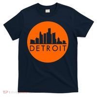 Detroit Simple Orange Logo Front And Back T-Shirt thumb 0