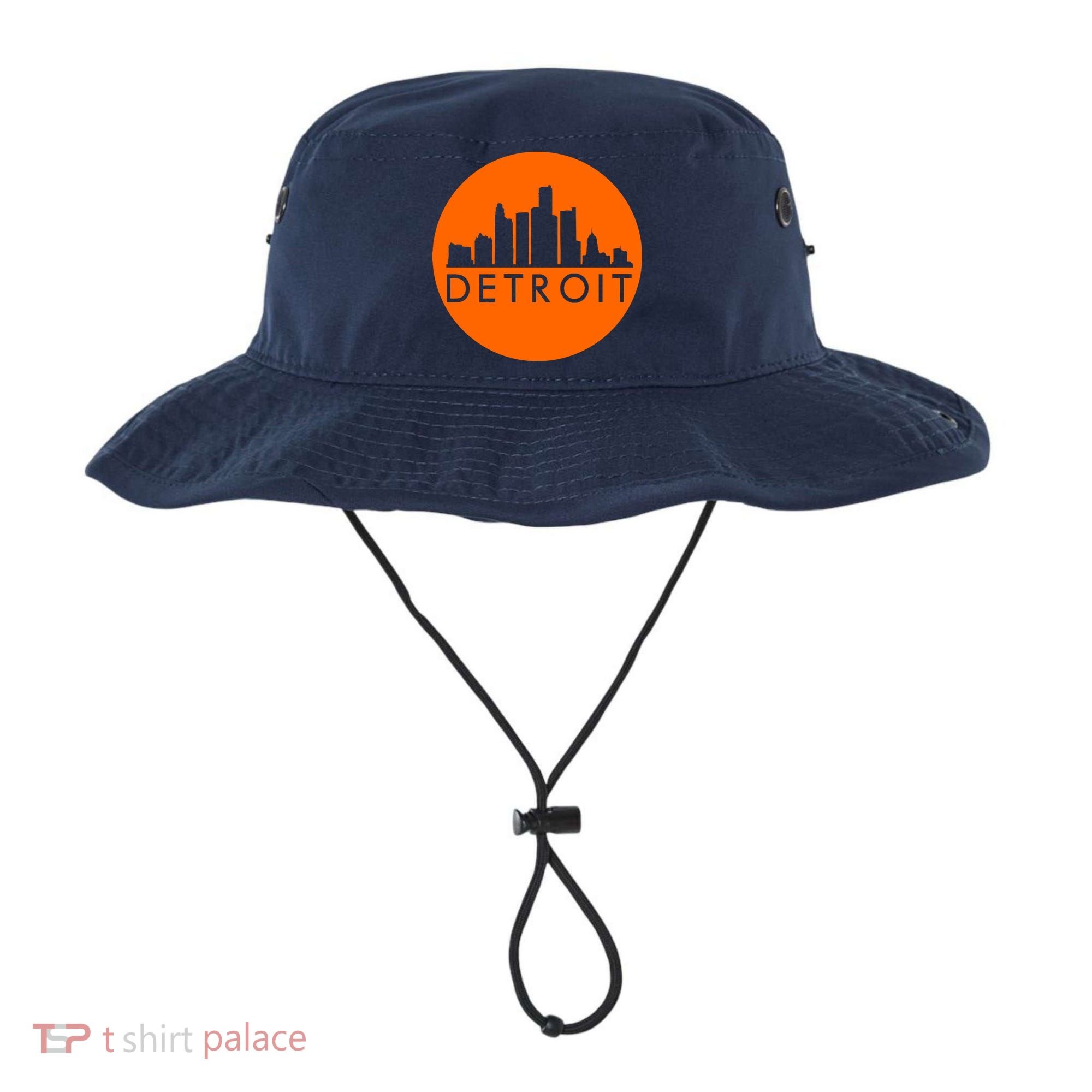 Detroit Simple Orange Logo Front And Back Bucket Hat