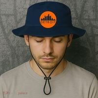 Detroit Simple Orange Logo Front And Back Bucket Hat thumb 2