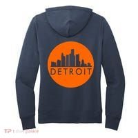 Detroit Simple Orange Logo Front And Back Women's Hoodie thumb 1