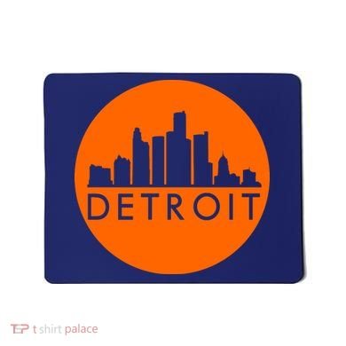 Detroit Simple Orange Logo Front And Back Mousepad