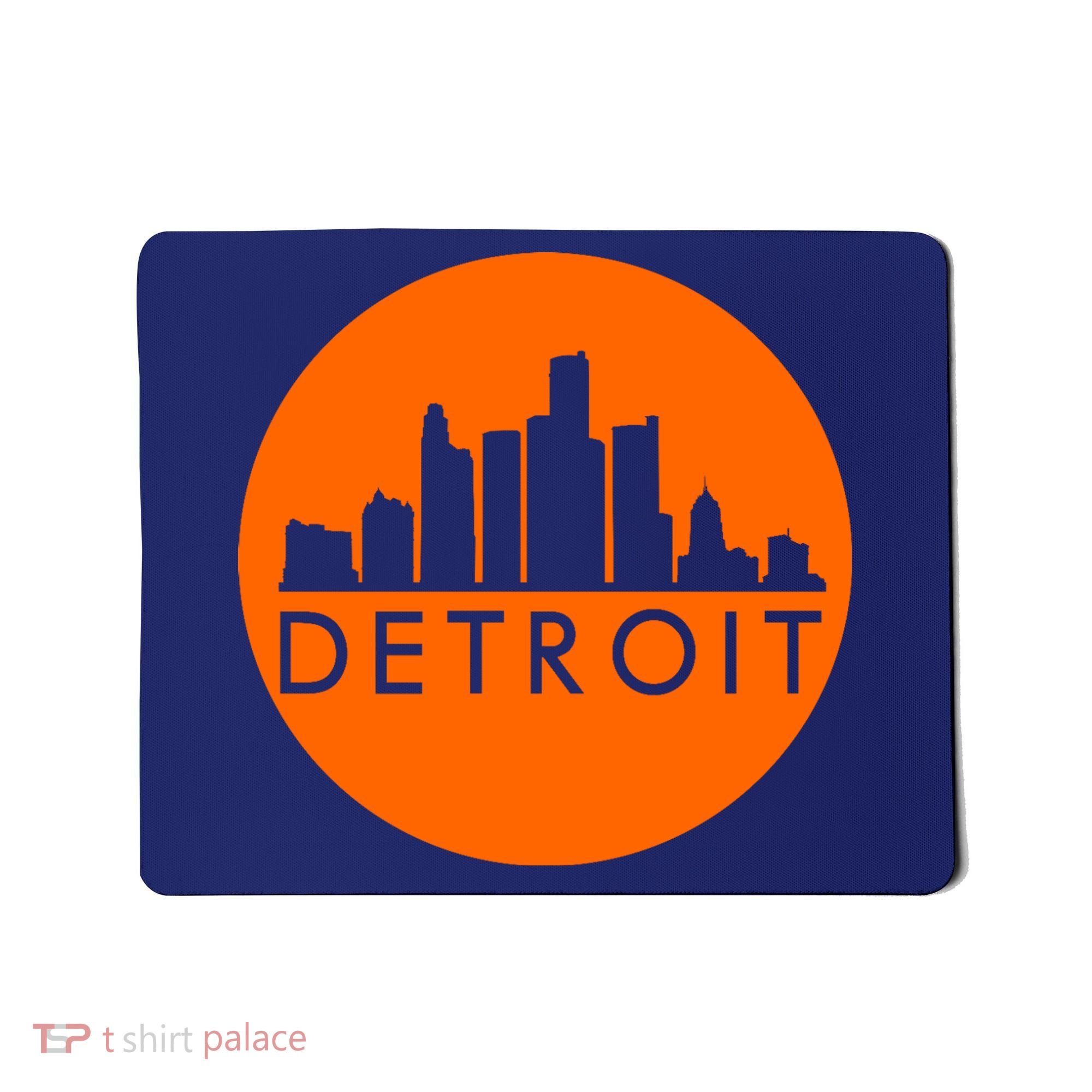 Detroit Simple Orange Logo Front And Back Mousepad